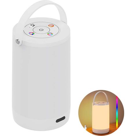 Lampe de chevet tactile rechargeable et dimmable lumière chaude couleurs RGB table pour chambre enfant salon camping cadeau 1pc (1/5)
