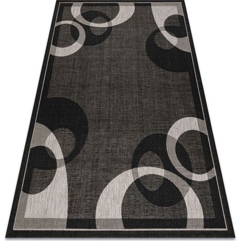 CARPET SISAL FLOORLUX 20078 black / silver black 80x150 cm