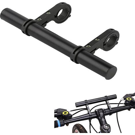Extension de guidon de vélo, 30 cm, multifonction, extension de guidon de vélo avec support en alliage d'aluminium, support en fibre de carbone pour compteur de vitesse, ordinateur, téléphone portable