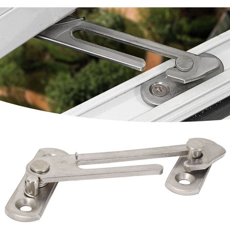Limitador de apertura de ventana de acero inoxidable con protección antiescalada para montaje recto (1/5)