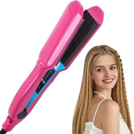 Fer à friser pour les cheveux, fer à friser avec 5 niveaux de chaleur, en céramique, chauffage rapide, fer à lisser pour une coiffure moelleuse pour cheveux lisses et sertis (1/5)