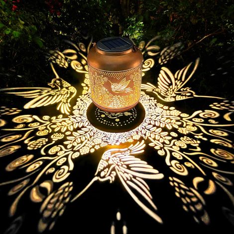 Lanterne solaire colibri – Motifs lumineux et IP65