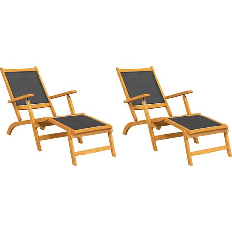 Maison Exclusive - Sedie a Sdraio da Esterno 2pz Legno Massello Acacia e Textilene (1/5)