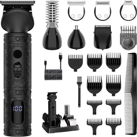 Tondeuse Barbe Homme Tondeuse Cheveux Professionnelle Avec Lame en T de Coupe de Cheveux Chauve 0 mm Rasoir électrique Tondeuse (1/4)