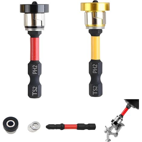 Placo Screwdriver Bit Set of 2 PH2 Magnetic 1/4 Inch Placo Plaster Drywall Screwdriver Bit for Cordless Screwdriver and Hand Drill - 50mm (1/5)