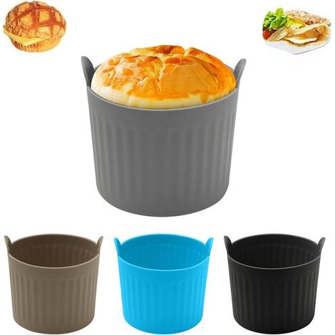 Silikon Kuchenform 4 teilig Ø 6 cm für Heißluftfritteusen Runde Backform Silikon Kuchenform Antihaftbeschichtung Backen Gebäck Kuchen Kekse Desse (1/5)