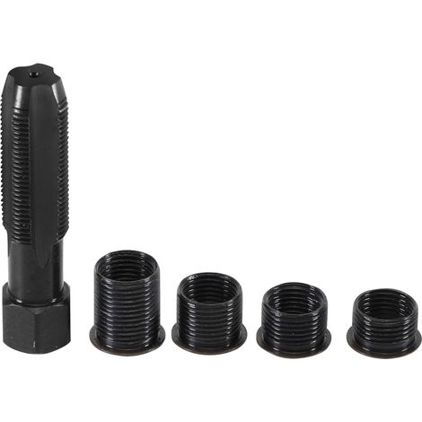 Coffret de réparation filetages bougies d'allumage M14 – Taraud HSS – Entraînement hexagonal 16 mm – Inserts 9,7 à 19,1 mm – Automaster