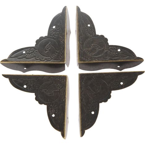 Dekorative Eckenschützer aus Metall für Schmuck, Weinkisten, Geschenkboxen und Holzkästen – 12er-Set (1/5)