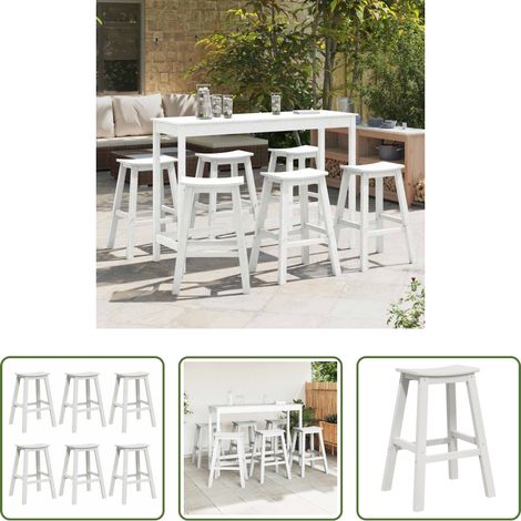 Gartenbar Set -  Garten Bar Set 6 pcs Weiß HDPE (1/5)