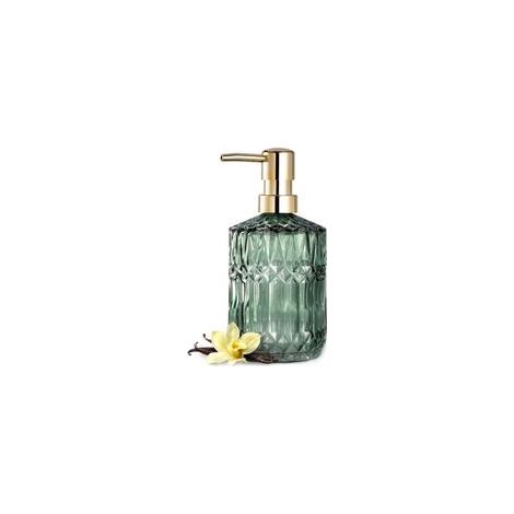 Distributeur de Savon en Verre Transparent Design Élégant avec Pompe ABS, Parfait pour Cuisine et Salle de Bain, Vert