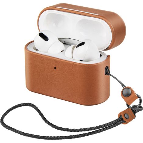 Questa custodia protettiva in pelle pieno fiore per AirPods emana un profumo naturale di cuoio, è resistente ai graffi e presenta una fodera in microfibra per una maggiore protezione. Supporta inoltre
