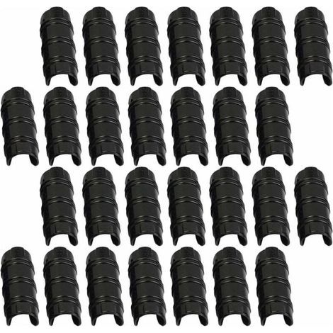 30 Pcs Bâtiments De Jardin Tube Clip PC, Serre Cadre Pinces De Tuyau Tube Film Clip, Noir 20mm
