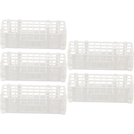 Support de tubes à essai en plastique à 40 trous, 5 ensembles, porte-bouteille d'échantillon détachable assemblé pour laboratoire 20x20mm (1/5)