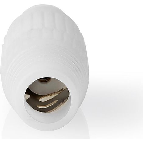 Adaptador de antena y sat lite IEC coaxial hembra IEC coaxial hembra Niquelado 75 ohmios Recto Pl stico Blanco 1 PC Caja de ventana con cerradura Euro