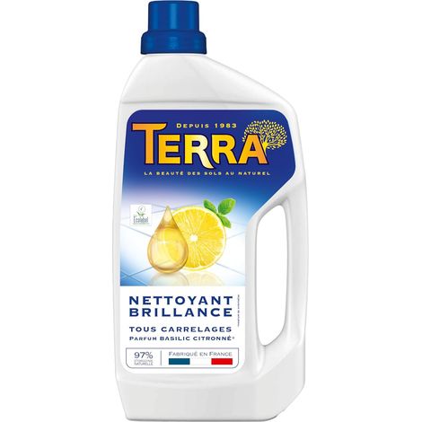 Nettoyant Brillance Tous Carrelages - Nettoie et Ravive l’Éclat - Parfum Basilic Citronné - 97% d’Ingrédients d’Origine Naturelle - Certifié Ecolabel - Fabriqué en France - 900 ml (1/5)