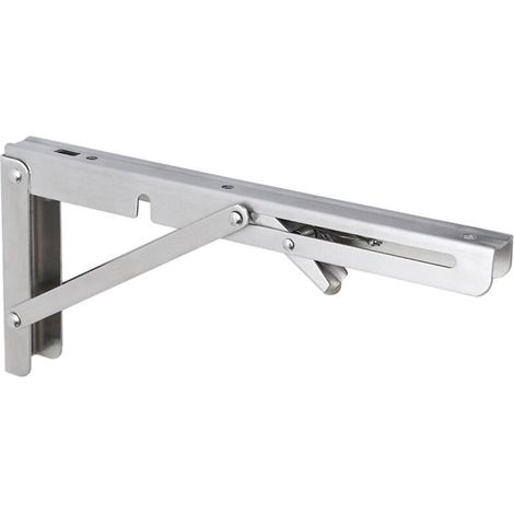 lot de 2 Supports d’Étagère Pliables 200mm, Équerre Pliante en Acier Inoxydable Console Murale Supports de Table Flottants Equerre Pliable (1/5)