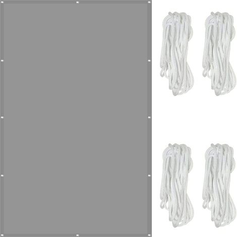 MINKUROW Tenda a Vela Rettangolare Impermeabile 2 x 3 m 98% Protezione UV Tenda a Vela Parasole, con Corde da 1,5 m per Esterno, Giardino e Patio,Grigio Chiaro (1/5)