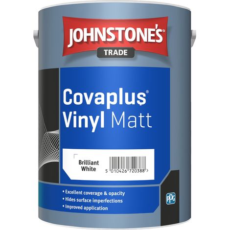 Johnstones Trade Covaplus Vinyl Matt - Brilliant White - 5 Litre