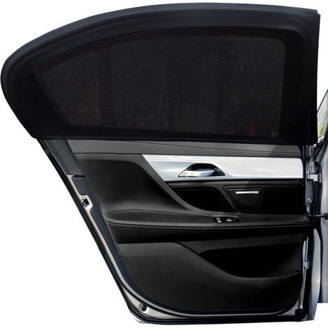 Parasol para coche de bebé, 2 piezas, parasol para coche, bloquea los rayos UV, parasol trasero para niños y mascotas (negro) (L) (1/5)