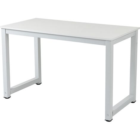 Escritorio blanco de MDF y metal 120 x 60 x 74 cm (1/5)