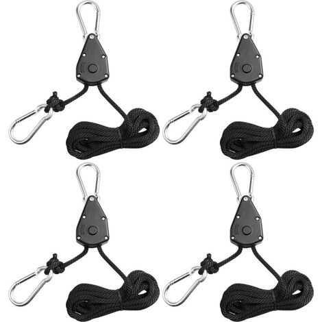 AIDUCHO Lot De 2 Cordes À Cliquet Avec Crochet Pour Lampe De Plantes 1/8"
