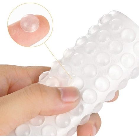 200 patins en caoutchouc transparents pour placards - Protections souples et auto-adhésives pour portes de tiroirs, cadres et placards de cuisine - Absorption acoustique (1/5)