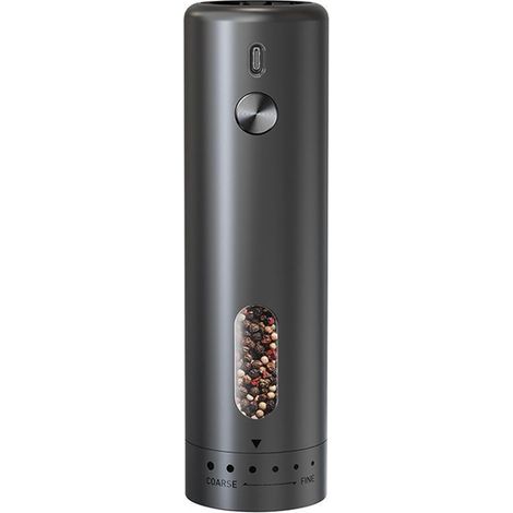 Macinapepe elettrico automatico con contenitore da 110 ml, regolazione della macinatura esterna, funzionamento con una sola mano, ideale per cucina, tavola e regali - 1 pezzo (1/5)