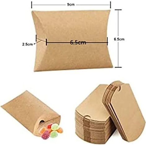 100 Stück kleine Geschenkschachtel Kraftpapier-Tüten Geschenkbox mit Danke-Aufklebern 6x9cm braune DIY-Gastgeschenke Hochzeit Schokoladenschachtel leere Schachtel Kindergeburtstagsfeier (1/5)