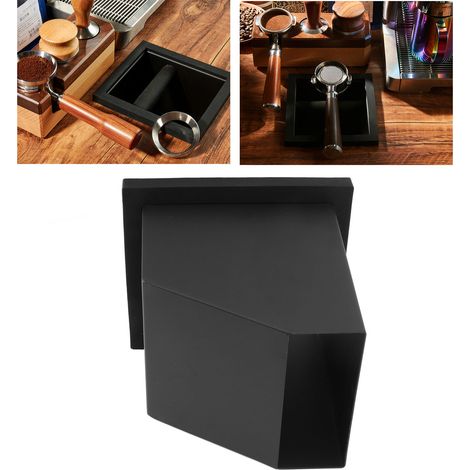 Conteneur à marc de café noir, conteneur à marc de café incrusté de style italien, poubelle à déchets de café pour café/bar. (1/5)