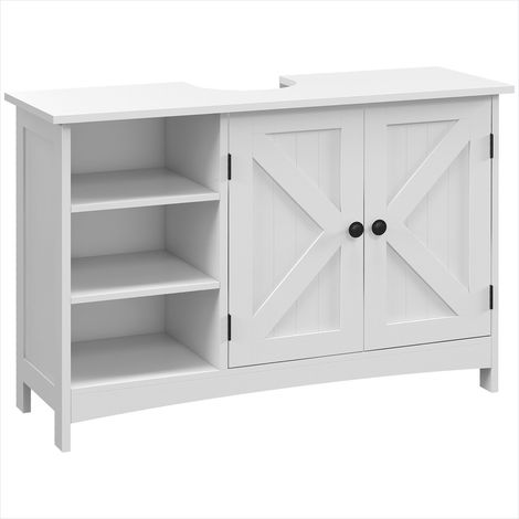 Meuble de salle de bain Meuble sous vasque 90 cm blanc 2 portes (1/5)