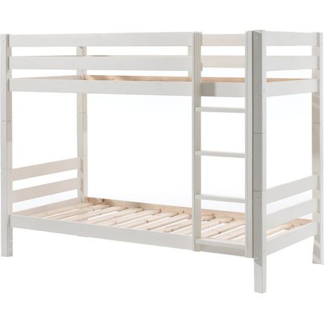 Litera 90x200 Altura 160 cm Somier Incluido Vipack Pino - Blanco (1/4)