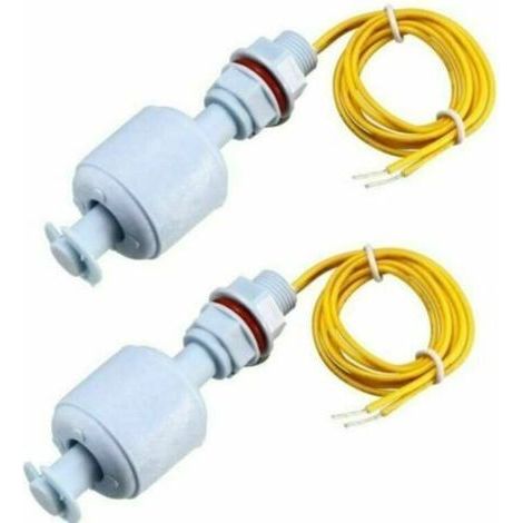 Set aus 2 PP-Schwimmerschaltern mit Kabel, zur Verwendung als Füllstandsschalter in Pumpentanks. (1/4)