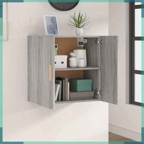 817592 Armoire murale Sonoma gris 60x30x60 cm Bois d'ingénierie (1/5)