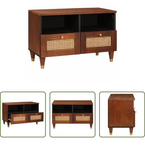 Holzschrank -  TV-Schränk mit Regal Braun 70 x 33,5 x 46 cm Massivholz Mango (1/5)