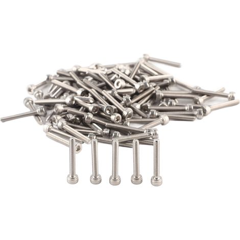 Vis inox A2 SS304 tête cylindrique hexagonale creuse M3x20, boulons à six pans creux en acier inoxydable, lot de fixation haute résistance. (1/5)