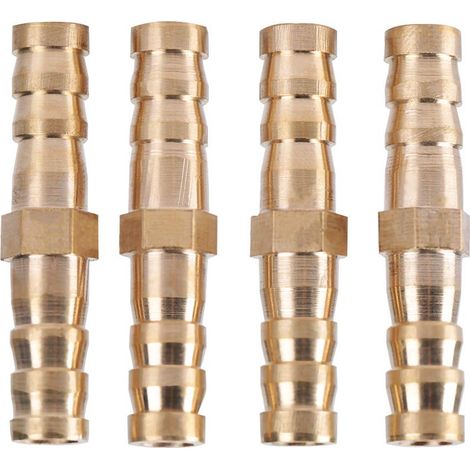 Raccords de tuyau cannelé, tuyau cannelé en laiton 8mm-8/10/12mm avec le diamètre différent dans une ligne droite pour connecter deux tuyaux(8-8mm) (1/5)