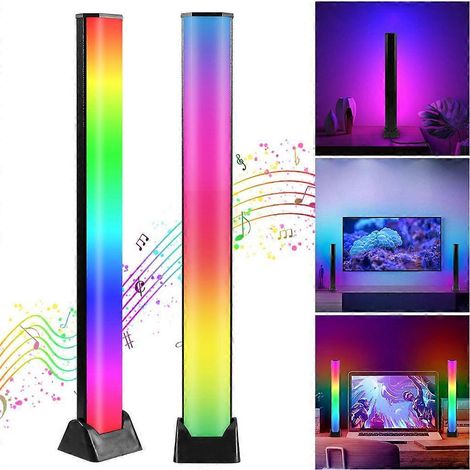 Lot de 2 barres lumineuses LED RGB synchronisées avec la musique, éclairage d'ambiance, lampe de jeu, rétroéclairage TV (1/5)