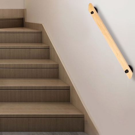 Stair Handrail Solid Wood Staircase Grab Wall Rail Bannister Safe Railing 1m (1/5)