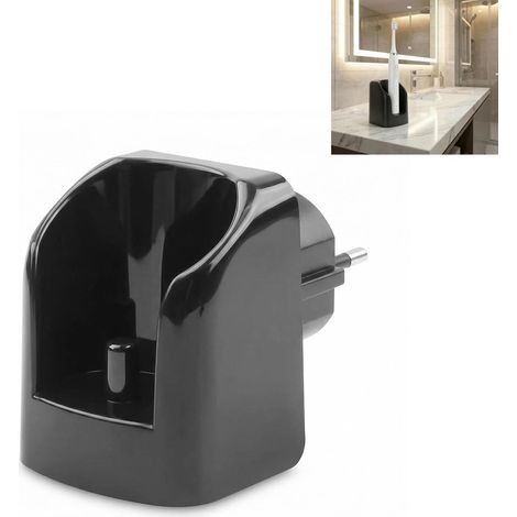 Suitable for Electric Toothbrush Wall Charger, Wireless Charging Station EU Plug Compatible Pro Vitality Smart Genius and IO Series iO3 iO4 iO5 iO6, Compact Wall Mount Black (1/5)