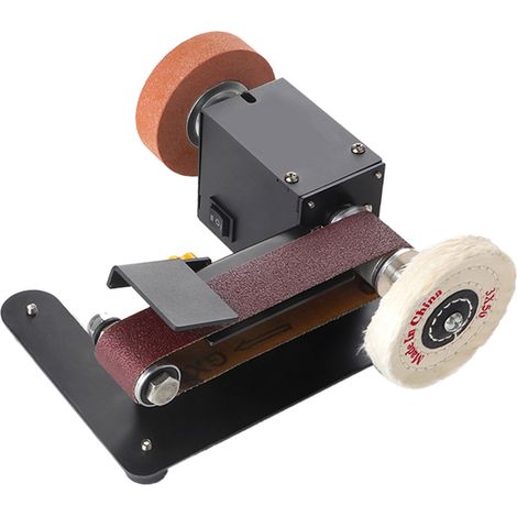 Ponceuse à bande miniature 250 W, ponceuse électrique d'établi, 7 vitesses réglables, petite meuleuse, affûteuse et polisseuse pour le bricolage, le travail du bois, la résine et la fabrication de bij (1/5)