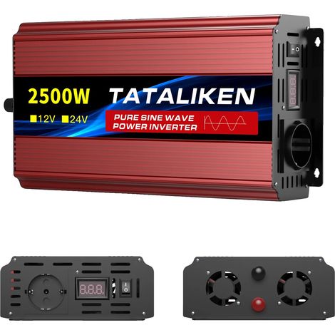 UPS, enchufes dobles europeos, ventilador inteligente, 12V 2500W 220V 50Hz UE (1/2)