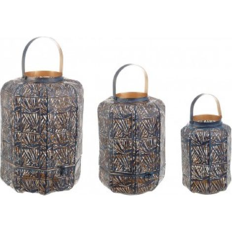 Lanterna Metallo Blu Stile Moderno da Interno - LING