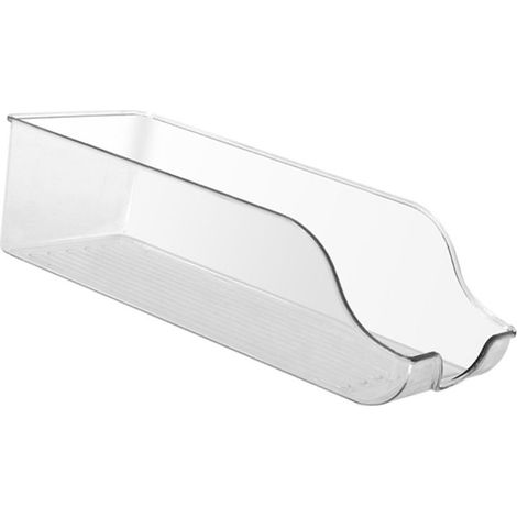 Bac de rangement transparent en plastique pour réfrigérateur, boîte de rangement ménagère à double ouverture, panier de bureau en PET (1/5)