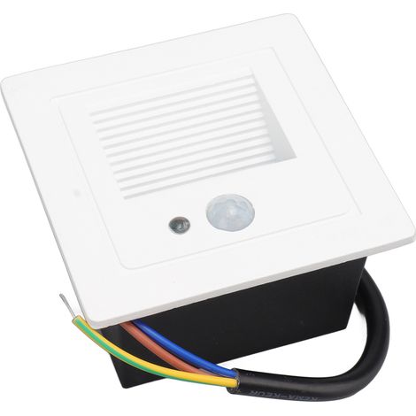 Applique murale d'angle encastrée à LED, corps en fer verni blanc chaud, éclairage d'escalier par induction 85-260 V