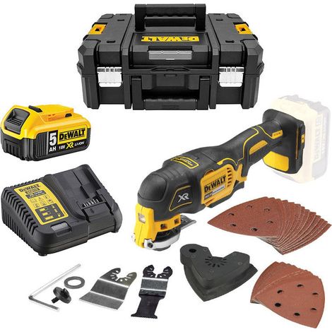 DEWALT DCS355 Multifonctions 18V (1 x 5Ah) + set d'accessoires 35 pièces