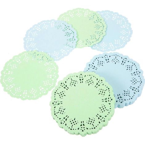 Set de table en papier coloré pour mariage et décoration intérieure, 8,8 x 8,8 cm, dessous de plat avec élégant motif dentelle, lot de 2. (1/5)