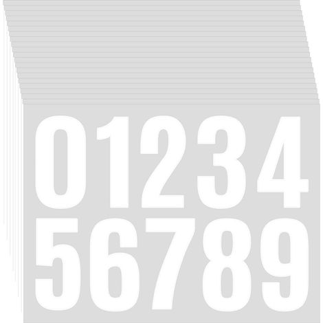 8 feuilles numéros de porte blancs à coller, numero boite aux lettres, numéro de maison, vinyle adhesif pour boîte aux lettres, portes, poubelles, adresses, voiture (1/5)