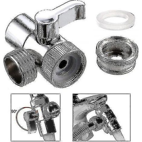 Robinet d'évier de cuisine, raccord de robinet d'eau, vanne de réservoir, connecteur de tuyau, robinet à angle droit, pièce de plomberie pour évier, kit de fixation, 1 pièce, laiton, chrome. (1/5)