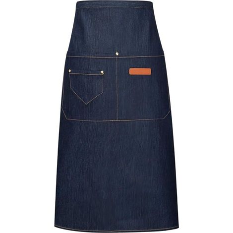 Tablier en Toile Denim, Demi-Tablier avec Poches, Tablier De Travail, Tablier De Cuisine Ajustable, Tablier Anti-salissures À Taille Haute, Tablier Long pour Cuisine, Le Jardin Le Restaurant (1/5)
