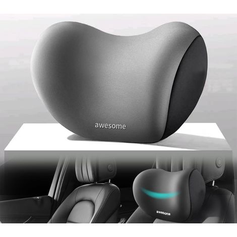 Car Headrest, Car Seat Headrest Pillow, Car Headrest Cushion, Memory Foam and Removable Breathable Sleeves (Grey) (1/5)